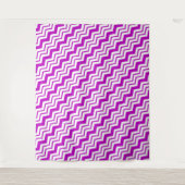 Paars Witte Chevron Zigzag Patroon Ontwerp Wandkleed (Voorkant)