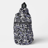 Paars Witte Driehoek Patroon Sling Bag (Voorkant)