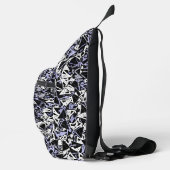 Paars Witte Driehoek Patroon Sling Bag (Rechts)