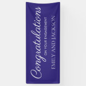 Paars Witte Elegante Script Verlovingsfeest Spandoek (Verticaal)