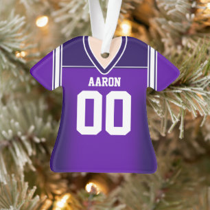 Paars/Witte Football Jersey Ornament