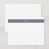 Paars Witte Gepersonaliseerde Monogram Naam Beginl Notitiekaartje (Voorkant / Achterkant)