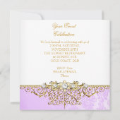 Paars Witte Goud Elegant Feest Kaart (Achterkant)