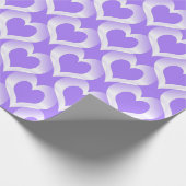 Paars Witte Harten Patroon Cadeaupapier (Hoek)