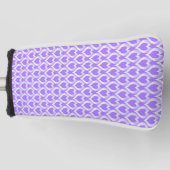 Paars Witte Harten Patroon Golfheadcover (Voorkant)