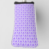 Paars Witte Harten Patroon Golfheadcover (Draai 90)