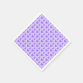 Paars Witte Hartjes Patroon Servet (Hoek)
