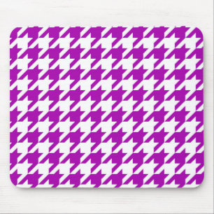 Paars Witte Houndstooth Rutcontrole Muismat