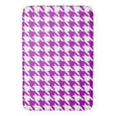 Paars Witte Houndstooth Rutpatroon Badmat (Voorkant Verticaal)