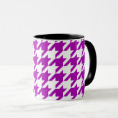 Paars Witte Houndstooth Rutpatroon Mok (Voorkant rechts)
