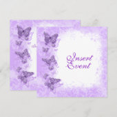 Paars witte huwelijksjubileum verjaardag kaart (Voorkant / Achterkant)