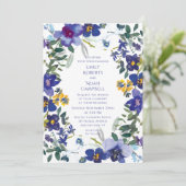 Paars & Witte Orchidee Waterverf Bloemige Trouwdag Kaart (Staand voorkant)