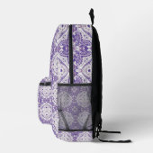 Paars & Witte Paisley Bedrukte Rugzak (Rechts)