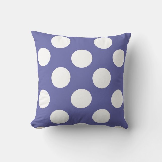 paars witte polka stippen periwinkle kussen (Voorkant)