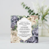 Paars witte rozenbloem elegant  lijst kaart (Staand voorkant)