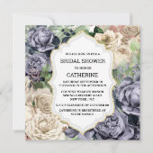 Paars witte rozenbloem elegant lijst kaart (Voorkant)