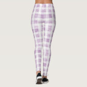 Paars Witte Ruit Strepen Leggings (Achterkant)