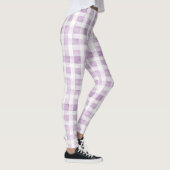 Paars Witte Ruit Strepen Leggings (Rechts)