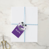 Paars & Witte Sterren Cheer Cheer-leading Feestje Cadeaulabel (Met Touw)
