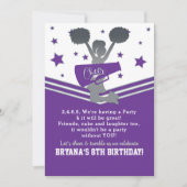 Paars & Witte Sterren Cheer Cheerleading Feest Kaart (Voorkant)