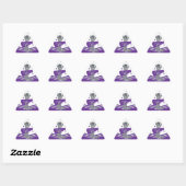 Paars & Witte Sterren Cheer Cheerleading Feest Sticker (Vel)