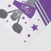 Paars & Witte Sterren Cheer Cheerleading Feest Tissuepapier (Detail)