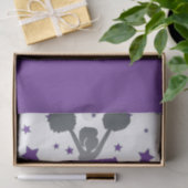 Paars & Witte Sterren Cheer Cheerleading Feest Tissuepapier (Geschenk)