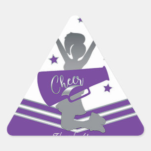 Paars & Witte Sterren Cheer Cheerleading Feestje Sticker