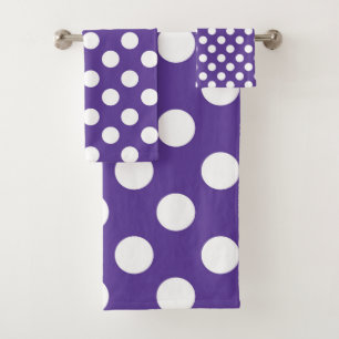 Paars & Witte Stippen Stip Bad Handdoek