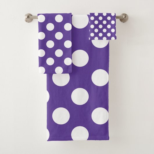 Paars & Witte Stippen Stip Bad Handdoek (Insitu)