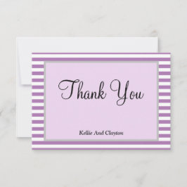 Paars/Witte Strepen Omlijst Dankkaart