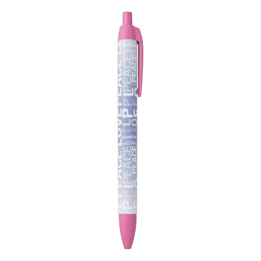 Paars Witte Vrede Liefde Zwarte Inkt Pen (Achterkant (Verticaal))