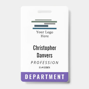 Paars Witte Werknemers-ID Grote Logo Badge