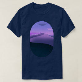 Paars woestijnlandschap nachtelijke hemel t-shirt