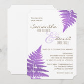 Paars Woodland Wedding Fern Uitnodiging (Voorkant / Achterkant)