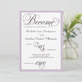 Paars wordt een Christelijke uitnodiging tot huwel (Staand voorkant)