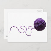 Paars Yarn Ball Briefkaart (Voorkant / Achterkant)