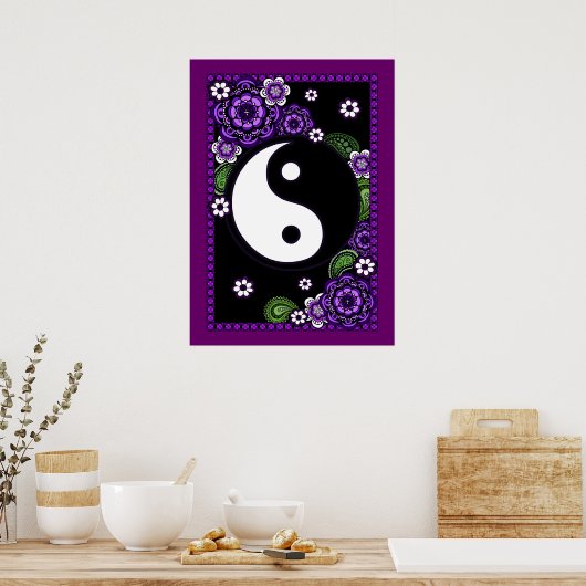 Paars Yin Yang Poster (Keuken)