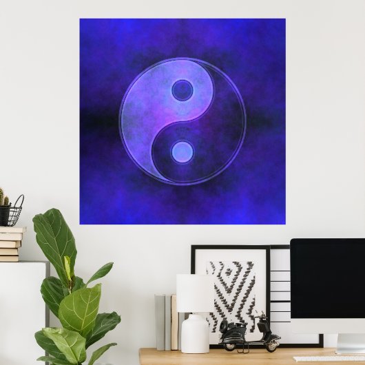 Paars Yin Yang Poster (Thuiskantoor)
