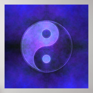 Paars Yin Yang Poster
