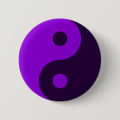Paars Yin Yang Symbol Ronde Button 5,7 Cm (Voorkant)