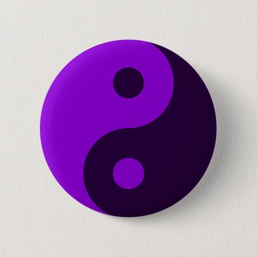 Paars Yin Yang Symbol Ronde Button 5,7 Cm (Voorkant)