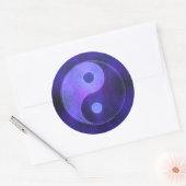 Paars Yin Yang Symbol Ronde Sticker (Envelop)