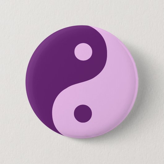 Paars Yin Yang Taoist Symbool Ronde Button 5,7 Cm (Voorkant)