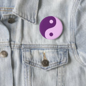 Paars Yin Yang Taoist Symbool Ronde Button 5,7 Cm (In situ)