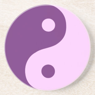 Paars Yin Yang Taoïstisch Symbool Zandsteen Onderzetter