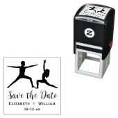 Paar's Yoga Poses Bruid bruidegom Save the Date Zelfinktende Stempel (In situ)