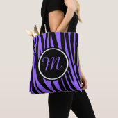  Paars Zebra - Aangepast monogram Tote Bag (Dichtbij)