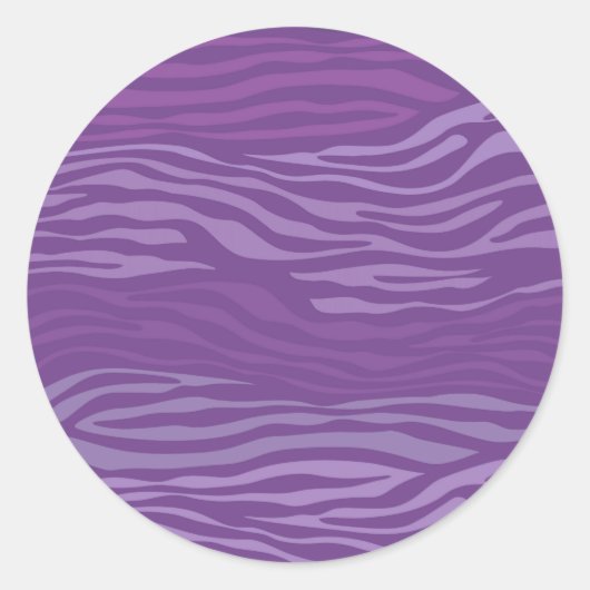 Paars Zebra Abstract Ronde Sticker (Voorkant)