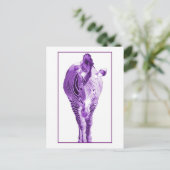 Paars Zebra Briefkaart (Staand voorkant)